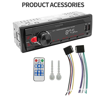  1 Din Автомагнитола 5301 Bluetooth, MP3 Плейър, FM Аудио Стерео Приемник Музикален USB/SD с тире AUX Вход