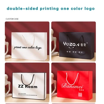  100шт Обичай Логото на Хартия и Опаковъчен Чанта за Персонализация на Бизнес Търговски Пакет Чанти, Подаръчни Пакети За Партита двустранен печат на лого