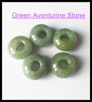  12 бр./лот, естествен зелен камък авантюрин, европейски перли, аксесоари, бижута, мъниста за направата на гривни, размер 8x14 мм, размер на отвора 5 мм