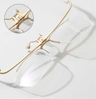  14 Г Чашма Точки по-високо Качество на Мъжки слънчеви Очила От Чист Титан Ультралегкая Ретро Рамки за Прогресивни Лещи