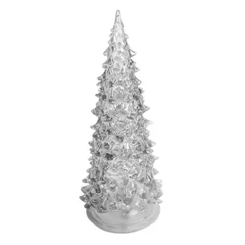  16,5 см Led Коледно Дърво Цветно Осветление С Батерии Оформление Сцена От Изкуствен Кристал Акрил Мини Настолна Коледна Елха