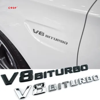  3D Странично Крило V8 Битурбированные Букви Логото на Иконата на Стикер За Mercedes Benz AMG A C E S G M Клас CLA GLA GLB GLC GLE SLS SLK SL CL