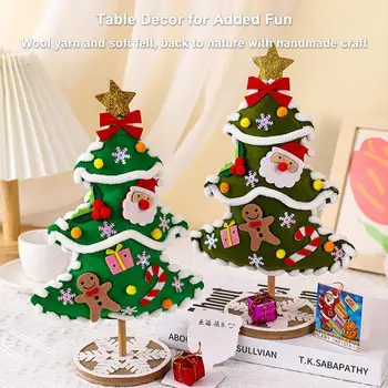  3D Фетр Коледно Дърво Декор Декоративен Дядо Коледа Човечето Човече Коледна Елха направи си САМ Коледна Украса Коледен Подарък За Деца