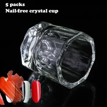  5шт Кристалното Стъклена Чиния Купа Чаша Кристалното Стъклена Чиния Инструменти За Дизайн на Ноктите, Акрилни Обзавеждане За Дизайн на Ноктите, Мини Купа Чаша