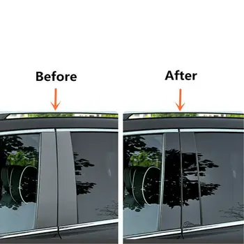  6 бр./компл. Покритие Крилото на прозореца Стълбове Багажник Лъскаво Черен Стълб Формоване на Кутията е Подходяща ЗА Nissan Rogue 2008-