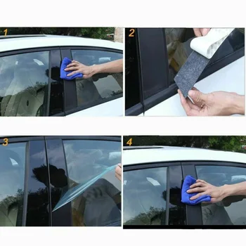  6 БР. Прозорец Тампон BC Колона Стикер, Подходящ За Toyota Corolla Altis 2007-2013 Полирани Стелажи, Стелажи Хром Стайлинг