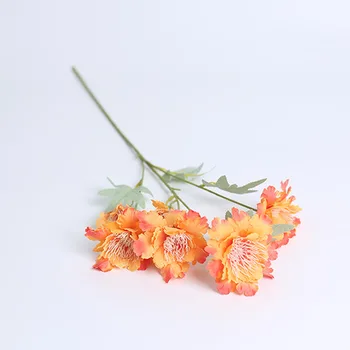  6 гола малка снежна камбанка хризантема изкуствена коприна цветя за сватба парти декорация на дома, фалшиви цветя
