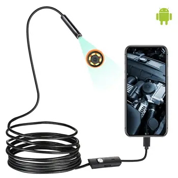  7 мм Камерата на Ендоскоп е Водоустойчив Мини 1 М Мек USB LED Микроэндоскоп за Автомобила 6 светодиоди с Регулируема Канализационната Помещение за Android/PC