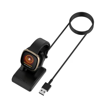  AKBNSTED 1 M USB Вертикална Магнитна зарядно устройство ще захранване на Зарядно устройство За Смарт часа Fitbit Versa 3 / Sense Преносим Кабел За Fitbit Sense