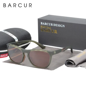  BARCUR Стил TR90 Мъжки Слънчеви Очила Поляризирани Спортни Кръгли Слънчеви Очила за Мъже И Жени Риболов, Очила За Шофиране Аксесоар Oculos