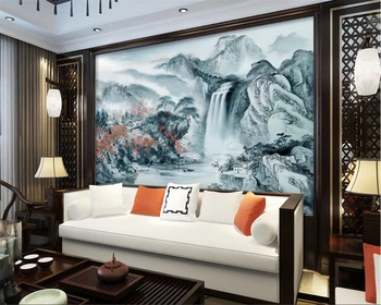  Beibehang Потребителски тапети 3d начало декор стенопис Китайски мастила пейзаж на мрамор, телевизор, разтегателен фон стенописи тапети за стени d 3