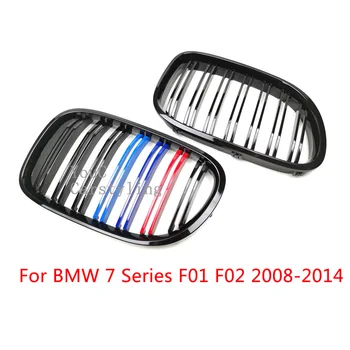  F01 Предната Решетка на колата 2-планк Лъскава M Цветна Решетка за бъбреците на BMW 7 серия F01/F02 Седан 740i 740Li 750i 750Li 2008-