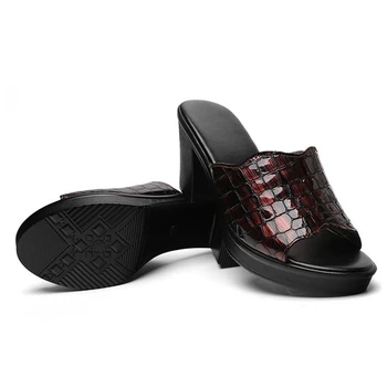  GKTINOO/дамски чехли; колекция 2022 г.; дамски летни чехли; Дамски Обувки на висок ток; Модни летни обувки на платформа от естествена кожа