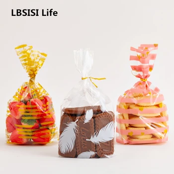  LBSISI Life 50шт Бисквити, Бонбони Опаковки Пластмасови Сватба, Рожден Ден, Коледни Сувенири Парти за Опаковане на леки Закуски Подарък Пакет