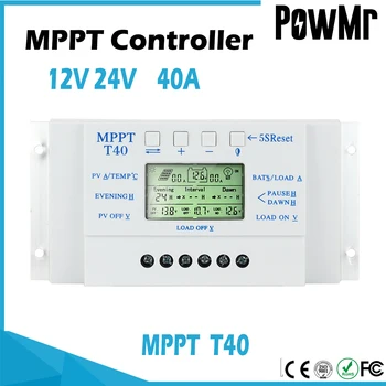  MPPT 40A 12/24 В Слънчевата Батерия, Зарядно Устройство и Регулатор на Контролери на Заряд LCD Дисплей Домашен Соларен Панел Фотоелектричния Регулатор
