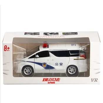  Nicce 1:32 Toyota ALPHARD Метална Кола Полицейска кола Модел Сплав за Леене под Налягане да се оттеглят Играчка Кола Играчки за Момче, Подарък за Коледа F310