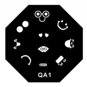  QA нов дизайн штамповочная плоча Маникюр Изображение на Нокътя Печат Шаблон Любов Бял кръг QA01