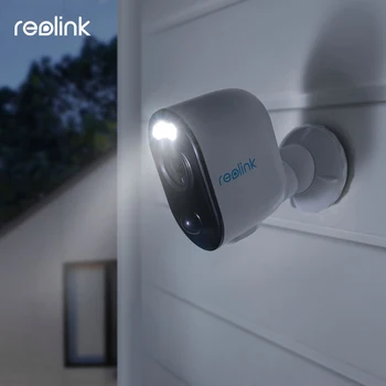  Reolink Argus 3 Pro 4-Мегапикселова камера, Акумулаторна батерия Камера за Откриване на човек/на Автомобил От 2,4 G/5 Ghz WiFi 2-лентов Аудио Умен Дом