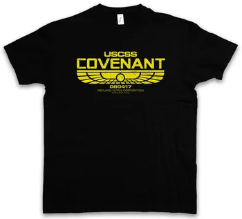  Uscss Covenant Тениска Prometheus Uscss Nostromo Чужденец Лого Yutani Космически Кораб 2019 Нова Мода Гореща Разпродажба На Мъжки Тениски