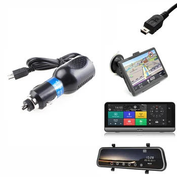  Автоматично Зарядно Устройство Кабел-Адаптер Кабел DC12-24V Автомобилни Запалки 5 В 2A Мини USB Кабел 1,1 м За Видеорегистратора GPS Навигатор