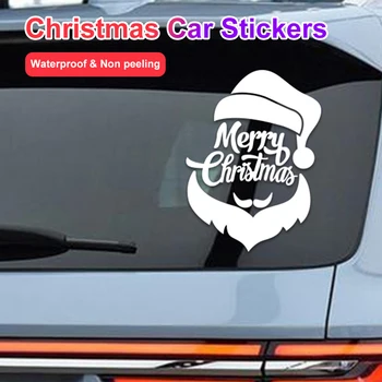  Автомобилна Стикер Коледни Стикери от PVC, на Трансферния Стикер Щастлива Коледа Дядо Коледа Снежинка Стъклена Стикер На Предното Стъкло Коледна Украса