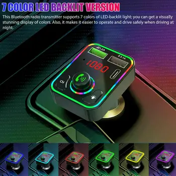  Безжична Автомобилен Bluetooth FM Трансмитер MP3 плеър USB Адаптер за Кола-Бързо Зарядно Устройство BT5.0 Комплект За Кола 