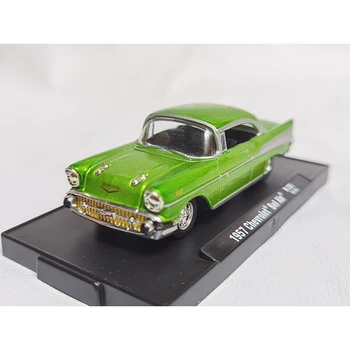  В наличност 1:64 Bel Air 1957 Модел на колата от сплав, Имитация на леене под налягане, Зелени Бебешки играчки, играчки за Кола, Подарък колекция, Украса