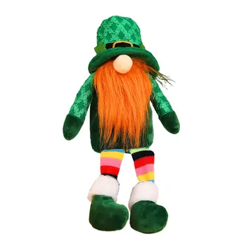  Джуджетата на Деня на Св. Патрик - Плюшени елфските Бижута ръчна изработка, Зелена Безлични Кукла, за Декорация под формата на Весела Детелина, Ирландски празнични Украси