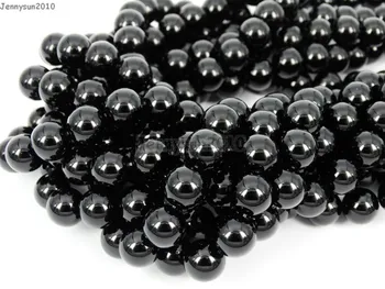  Клас ААА Естествен Черен Оникс Скъпоценни камъни 2 mm Кръгла Топка Распорные Мъниста 15,5 