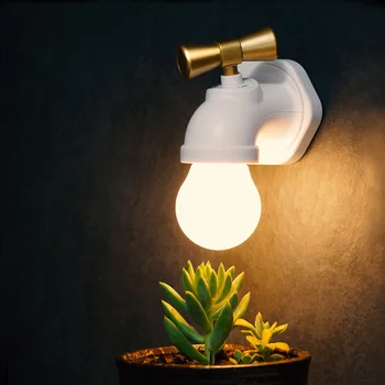  Креативен Кран Малка нощна светлина Управление на Звука Индукционный USB Зареждане Led малка странична Лампа за Спални Стенни Лампи за Спалня