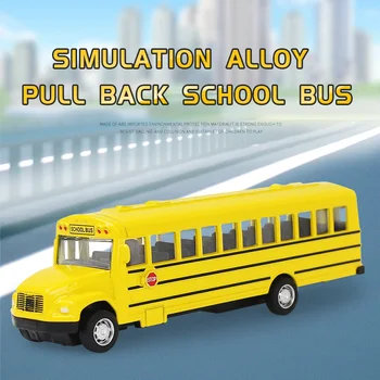  Моделиране Сплав Отстъпление и Инерцията на Училищен Автобус Модел за Леене Под Налягане Играчки за Кола Играчки За Ранно Образование за Момчета Детски Подаръци