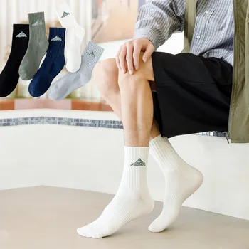  модни маркови Памучни Чорапи С Надпис Harajuku, Чорапи С Бродерия върху Етикета, Дишащи Спортни Улични Тенденция мъжки Чорапи-тръба