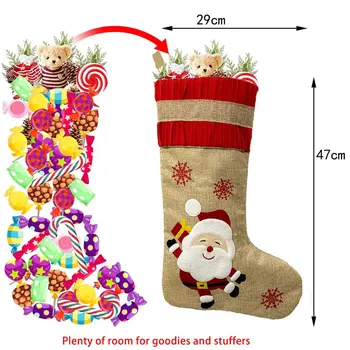  Нетъкан Коледни Чорапи, Детски Подаръчен Пакет За Бонбони, Снежен Човек/Лосове/Дядо Коледа, Коледна Украса За Чорапи За Дома 2022, Нова Година