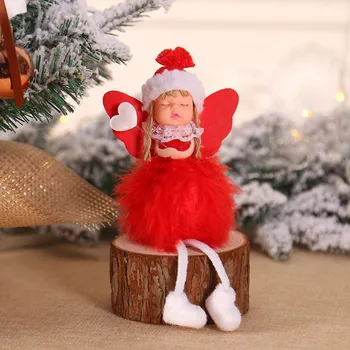  Нови Весели Коледни Подаръци за Деца Навидад 2023 Нова Година за Дома Коледна Украса Сладко Плюшено Ангел Кукла Висулка Натал Ноел 2022