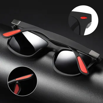  Нови Модни Поляризирани Слънчеви Очила Тенденция Черни Нюанси UV400 за Мъже Жени Мъже Луксозна Квадратна Дограма Улични Очила За Шофиране, Риболов