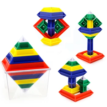  Пирамида Диамантени Блокове за Деца Деца 3D Пъзел Магистралата Куб Творчески Образователни Играчки на Таблетка Градивен елемент на Полагане на Играта Играчка