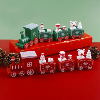  Пластмасов Коледен Влак Украшение Коледна Украса За Дома За Коледа Навидад Noel Подаръци Коледен Орнамент Нова Година 2023