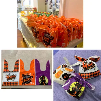  Подарък за Хелоуин Чанта-Тоут Сватбена Кутия шоколадови Бонбони, Подаръци за Гости Тиква Прилеп Закуски, Бисквити Bolsas Коледна Украса за Доставка Чанта