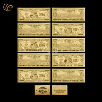  Продажба на едро на 10 бр. Американската Позлатен Банкноти по един Милион Долара в САЩ със Сертификат Карти за Декорация на Хартиени Пари