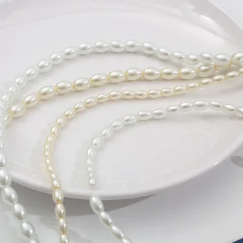  Сладководни Бели Изкуствени Стъклени Перли, Мъниста Занаяти Украса Свободни Pearl 