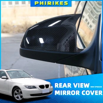  Странично Крило Огледало за Обратно виждане Покриване на Шапки За BMW 5 6 7 Серия E60 E61 E63 E64 F01 F02-F04 F06 F07 F10 F11 F12 F13 Въглеродни Влакна Черен