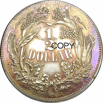  Съединените Щати 1859 50C Половината от 1/2 долара за Главата на Свободата Покрити с Мед Сребърни Копирни монети