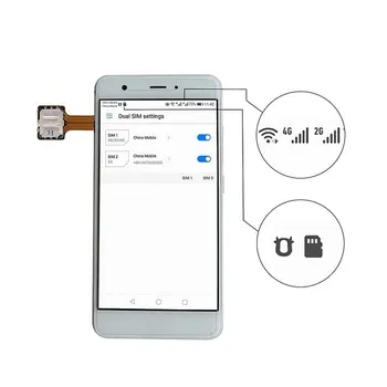 Търговия на едро с Хибриден Двоен Адаптер за две СИМ-карти Micro SD Extender за Android 2 Nano Micro SIM адаптер За Xiaomi Redmi Huawei и т.н.