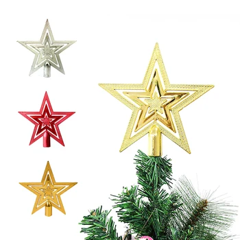  Украса За Коледната Елха Пентаграм Празнична Атмосфера Покритие Коледно Дърво Топ Звезда Венец Аксесоари