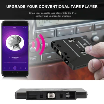  Универсална Касета Bluetooth 5,0 Адаптер Конвертор Автомобилна Лента Аудиокассета За Aux Стерео Музикален Адаптер За Касетофон С Микрофон