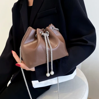  Чанти-кофи с Веригата на съвсем малък 2022, Зимни Луксозни Модни Дизайнерски Женски Мини чанта с Веригата, Чанта През Рамото си, През Рамо